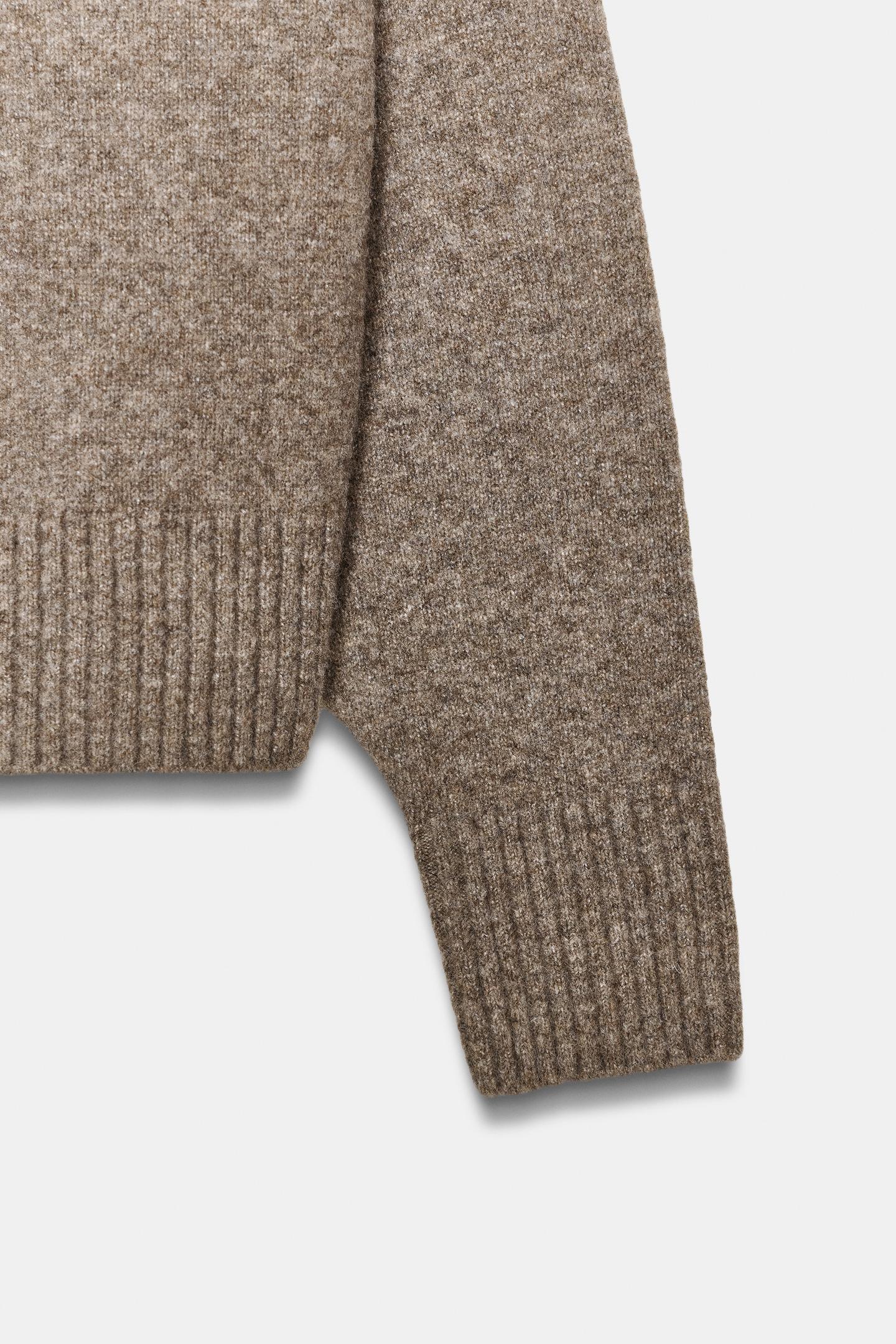 Женский свитер Zara Soft Knit, цвет: Норковый меланжевый — фото 9