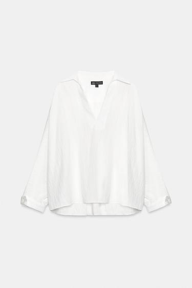 ZW COLLECTION OVERSIZE TEXTURED SHIRT - Oyster-white by Zara - Image 5
