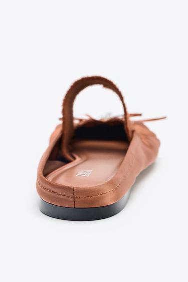 SATIN-EFFECT SLINGBACK SHOES - Russet Brown by Zara - Image 6