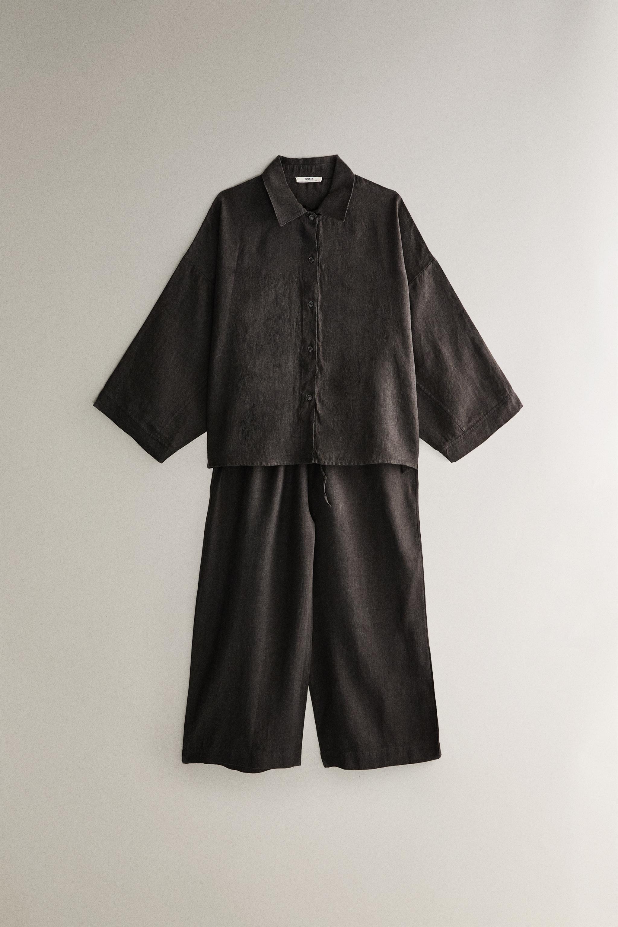 LINEN SHIRT - Dark gray | ZARA United States