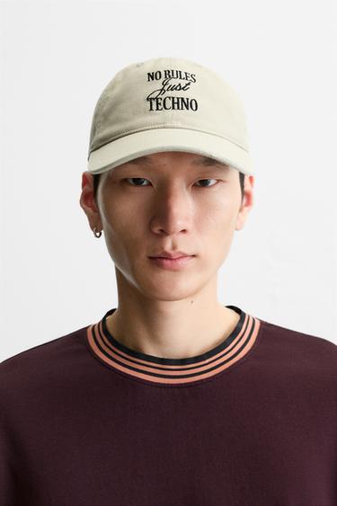 WASHED EMBROIDERY CAP - Ecru by Zara - Image 0