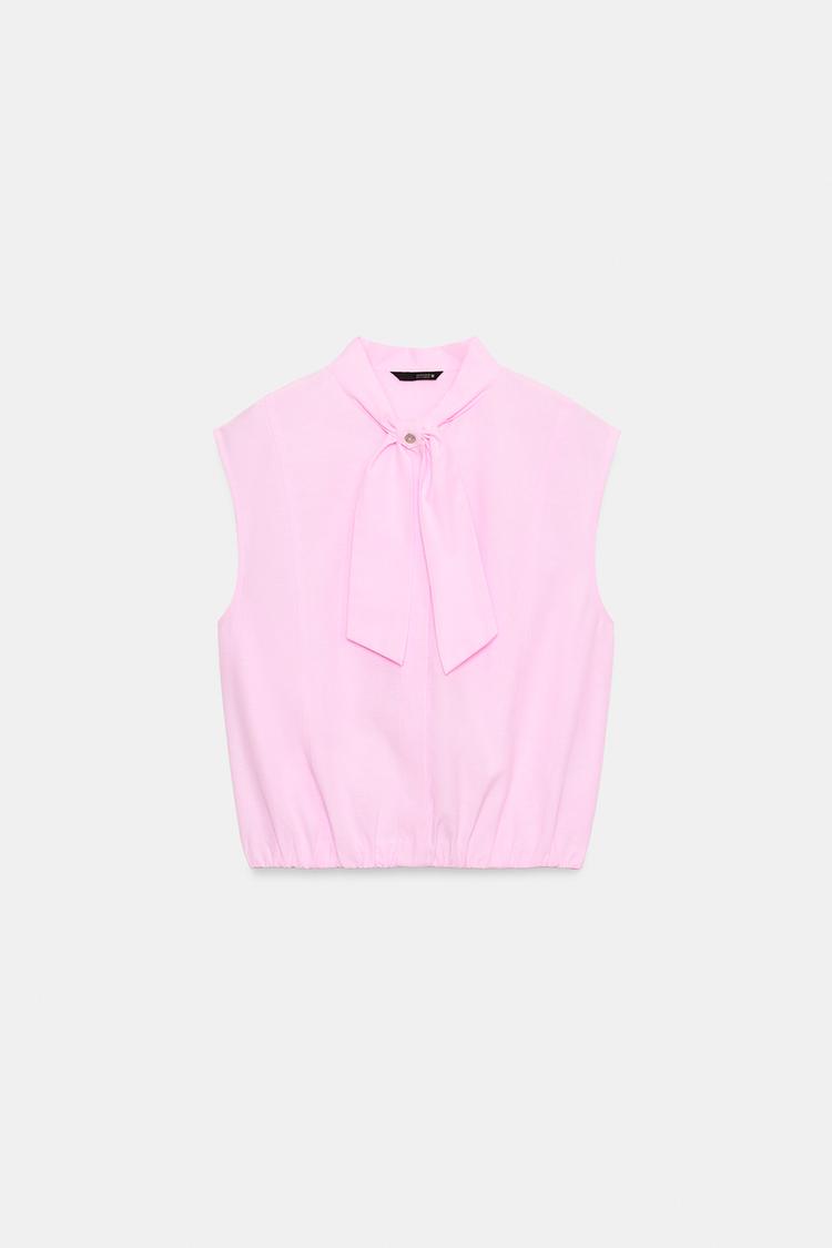 Blusa sin mangas con lazo 7