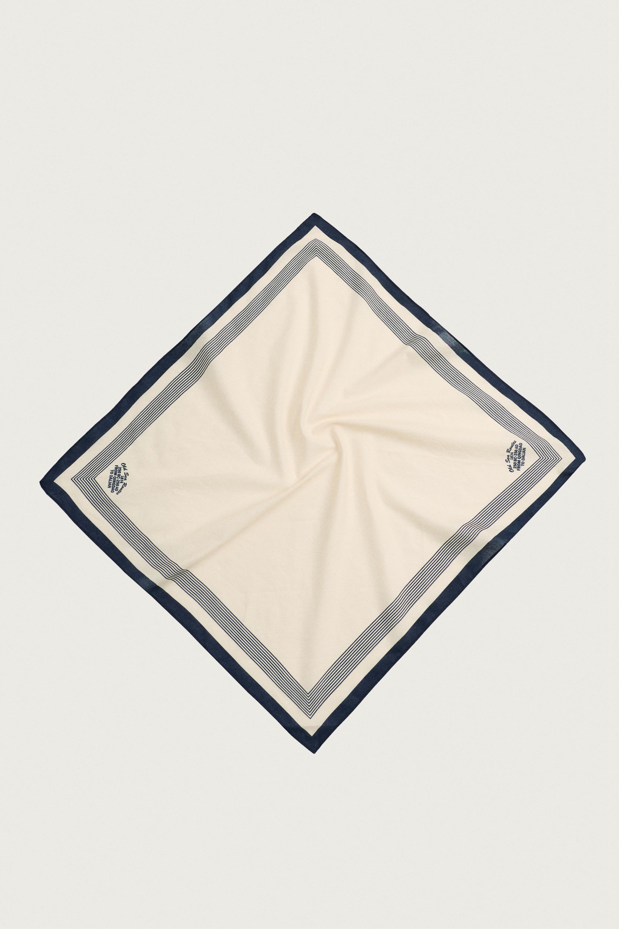 TEXT PRINT BANDANA — Ecru