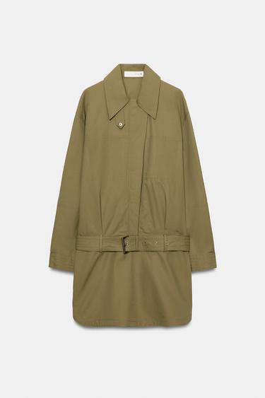 SHORT BELTED DRESS - Khaki by Zara - Image 0
