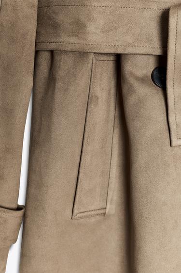 TRENCH EFFET DAIM - Marron clair de Zara - Image 7