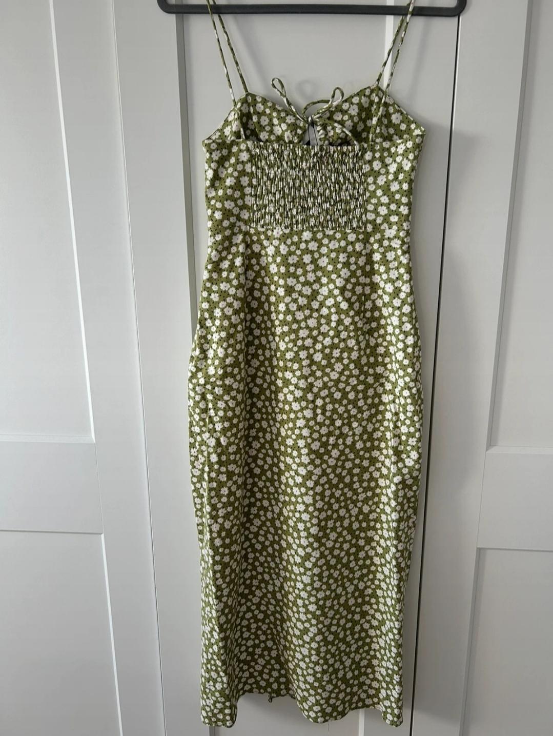 LINEN-BLEND FLORAL PRINT MIDI DRESS - Image 2