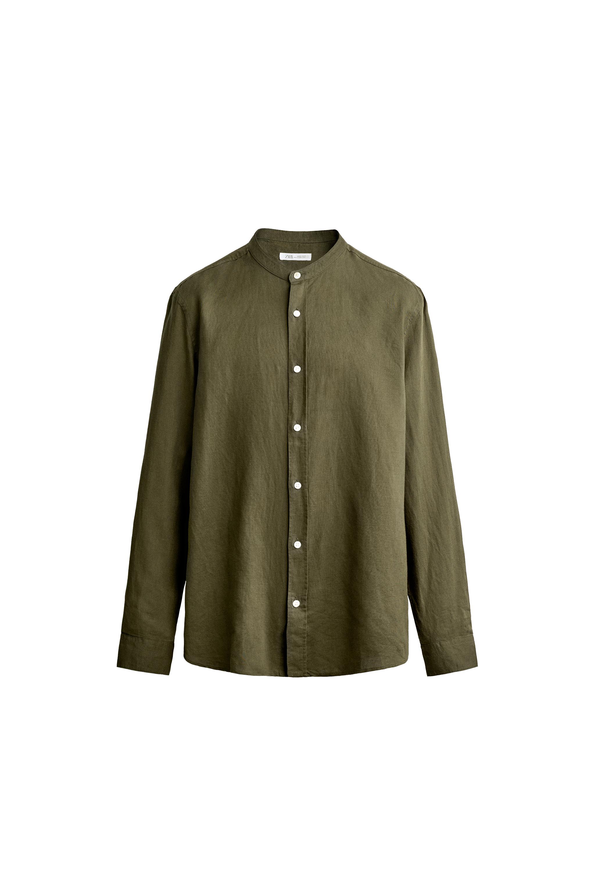 LINEN/COTTON SHIRT - Deep blue | ZARA South Africa