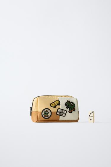 TOILETRY BAG WITH PATCHES - Sand Brown by Zara - Image 5