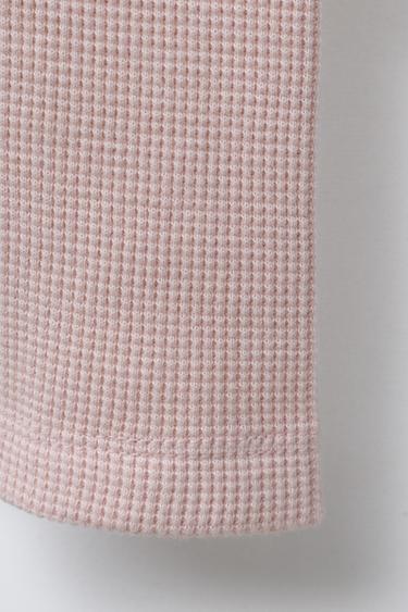 LEGGING GAUFRÉ DENTELLE - Rose pâle de Zara - Image 3