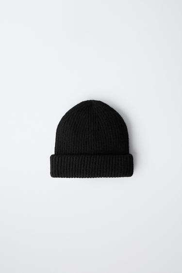 Zara BASIC KNIT HAT - Black