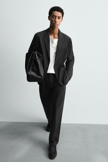 POPLIN SUIT TROUSERS - Charcoal by Zara - Image 4