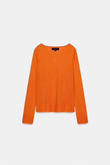 BASIC KNIT JUMPER - Bright orange by Zara - Image 0