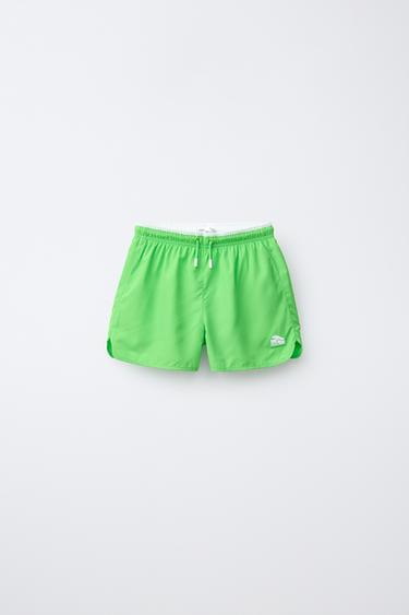 QUẦN SHORT BƠI NHANH KHÔ (6-14 TUỔI) - Màu xanh neon từ Zara