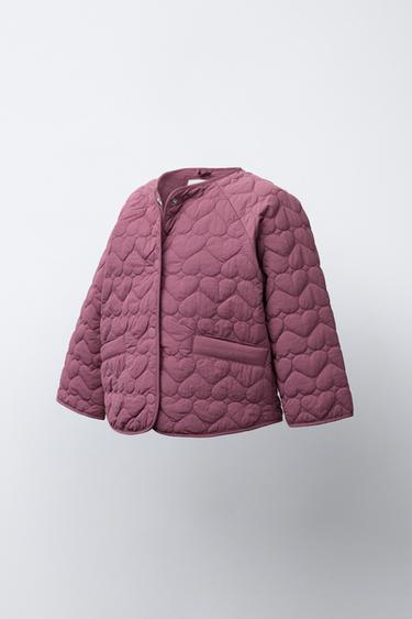 WATER-REPELLENT LABEL PADDED JACKET - Dark pink by Zara - Image 1