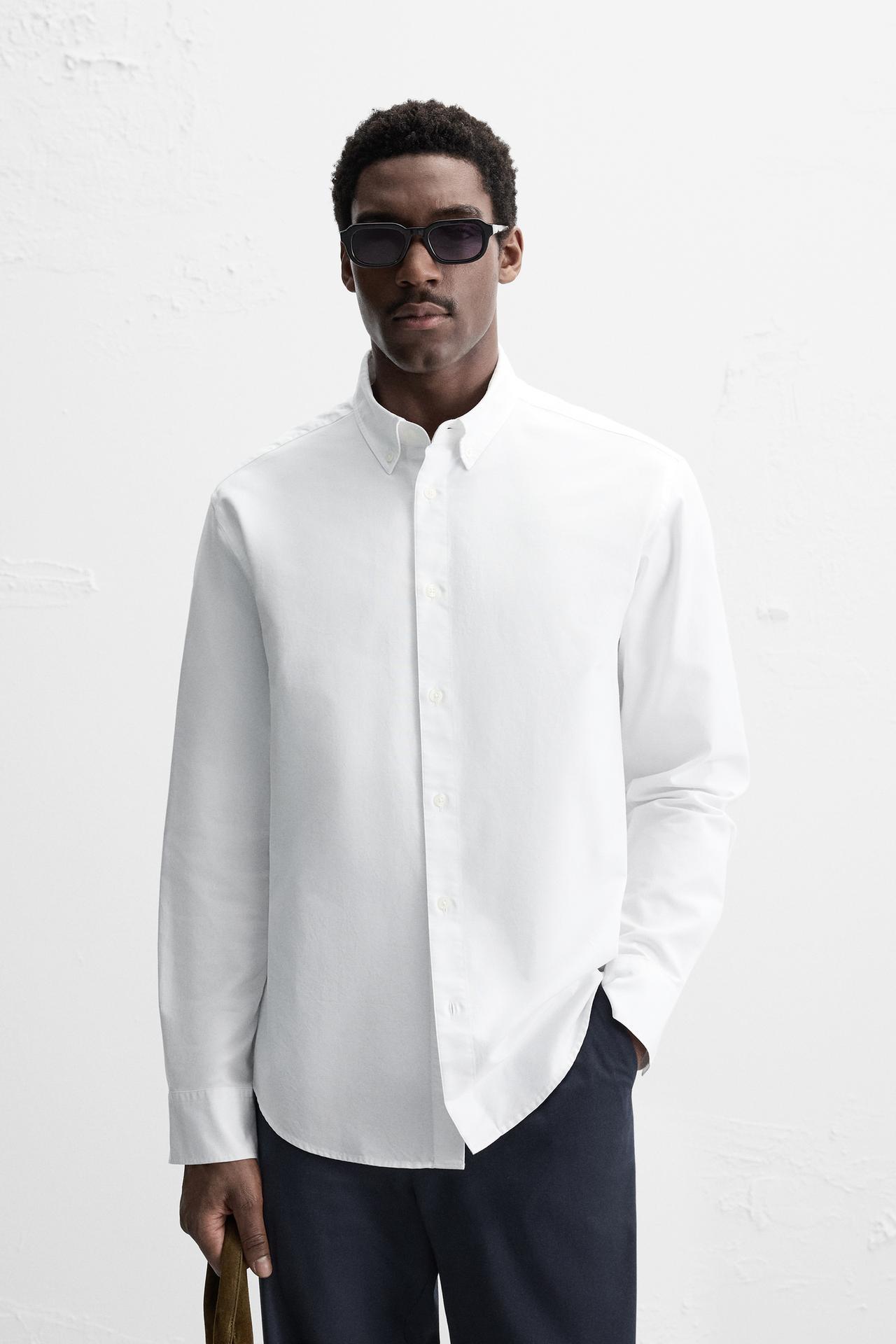 TEXTURED OXFORD SHIRT - White by Zara