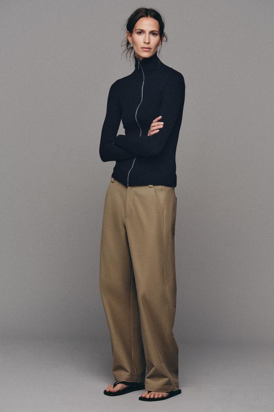 Zara BARREL PANTS - Mid-camel - Image 0