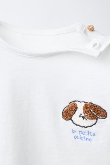 T-SHIRT AVEC DÉCOR CHIEN - Blanc cassé de Zara - Image 2