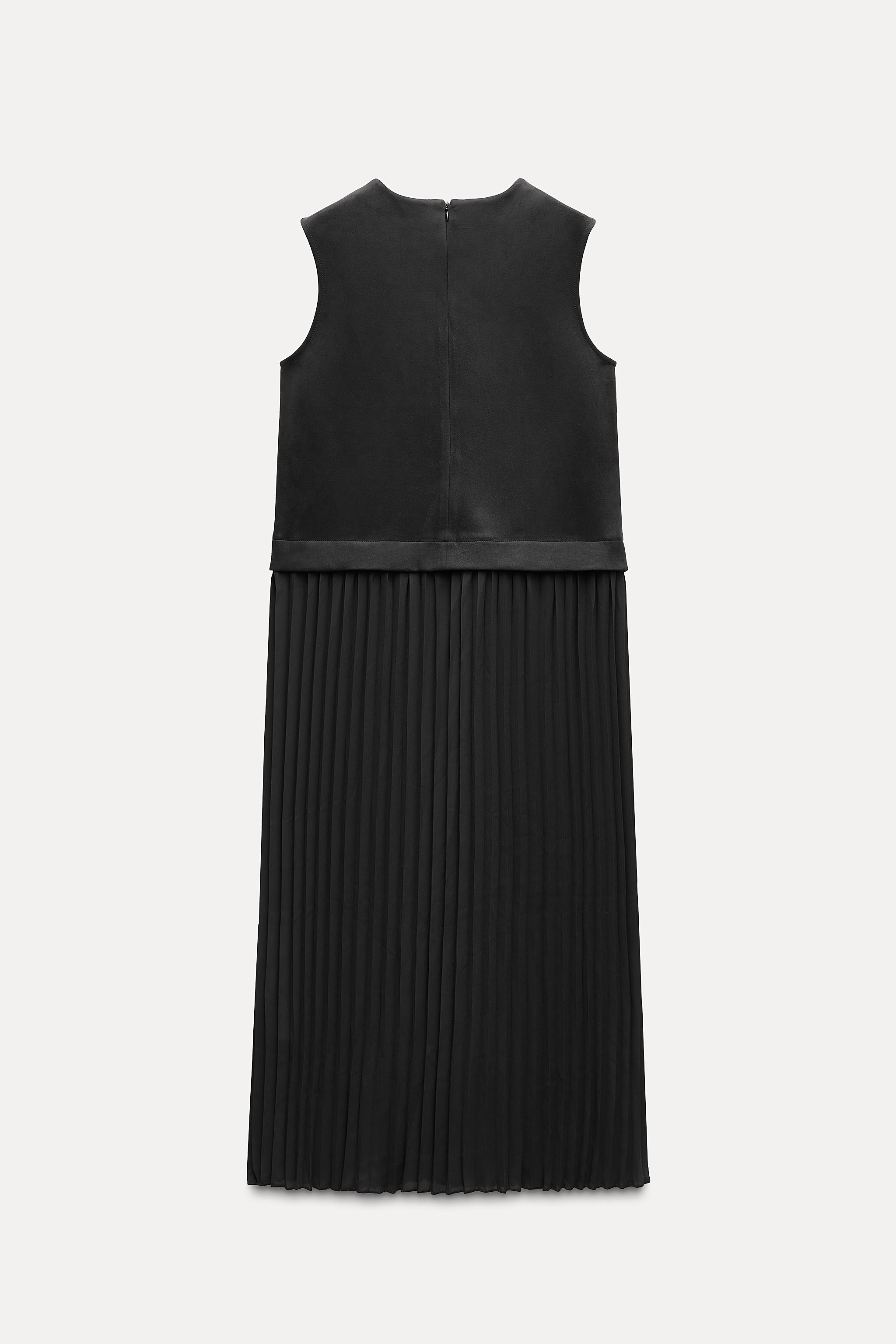 Zara Contrast Pleated Midi Dress Zara Contrast Pleated Midi Dress High Neck Black Size XS S M L