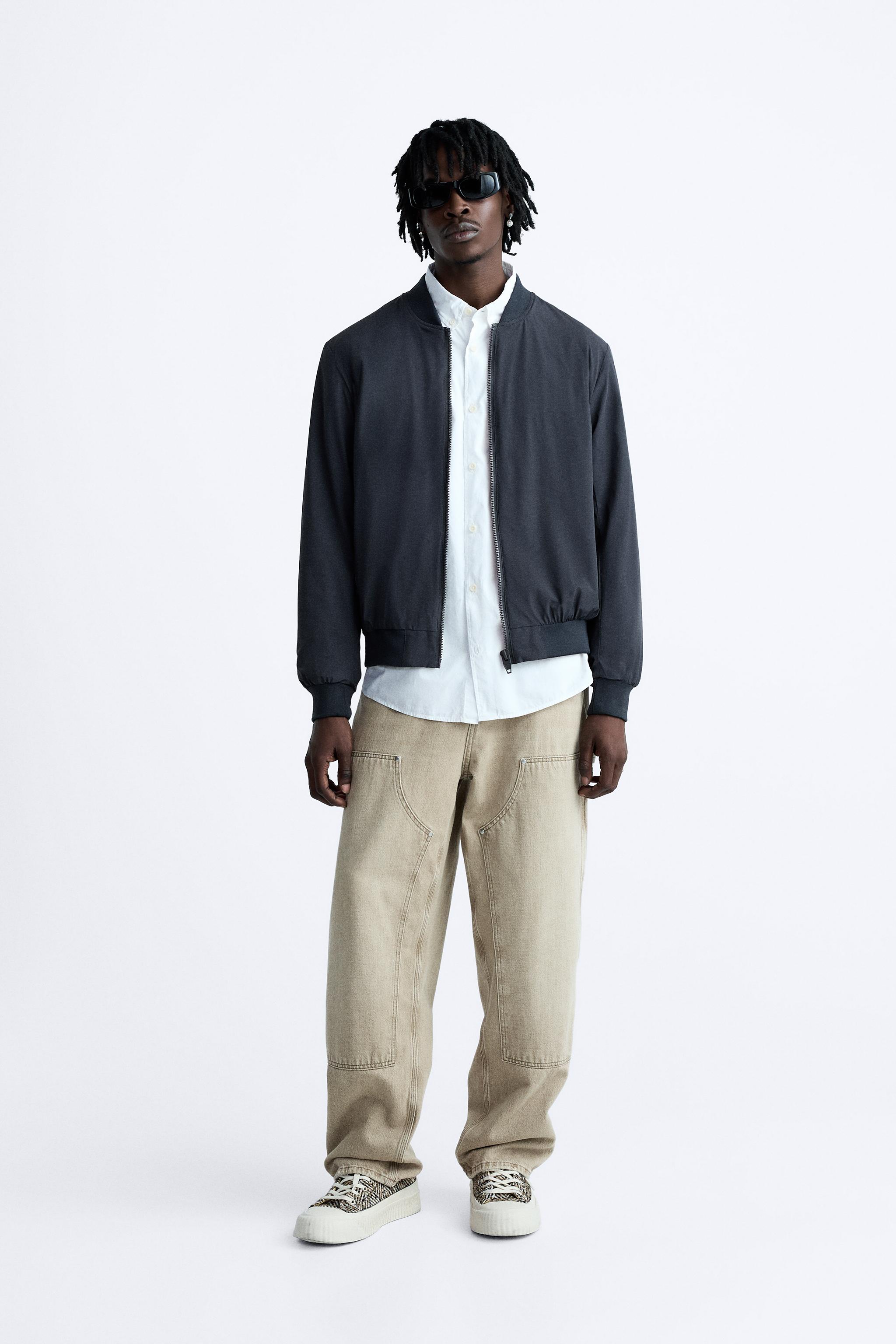 Zara pique shop bomber jacket