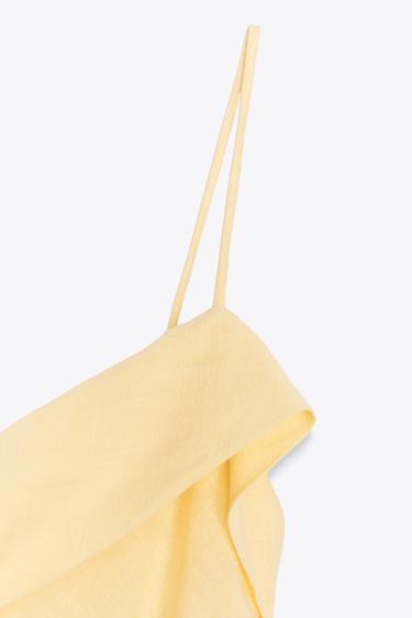 ROBE MIDI STYLE LINGERIE AVEC RAMIE - Jaune de Zara - Image 6