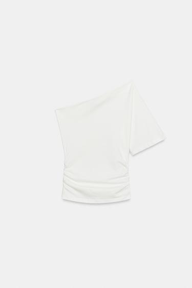 TOP ASIMÉTRICO - Blanco roto de Zara - Imagen 0