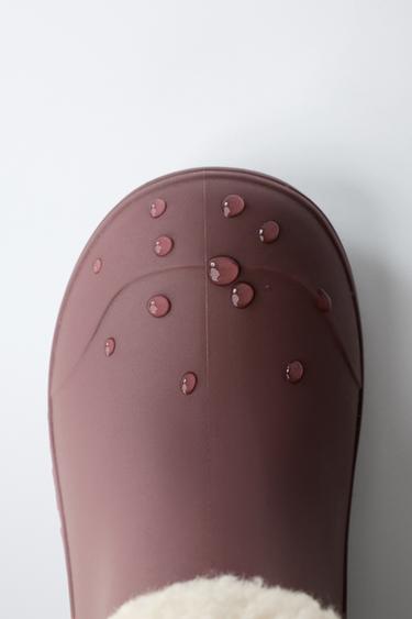 BOTTES DE PLUIE EFFET MOUTON - Bordeaux de Zara - Image 7