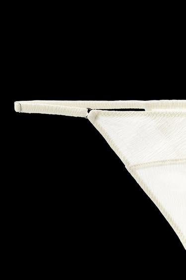 TANGA CON SEDA ESTRUCTURA LIMITED EDITION - Blanco roto de Zara