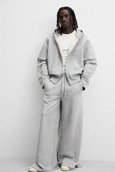 JOGGER TROUSERS WITH RAW EDGES - Grey marl by Zara - Image 4