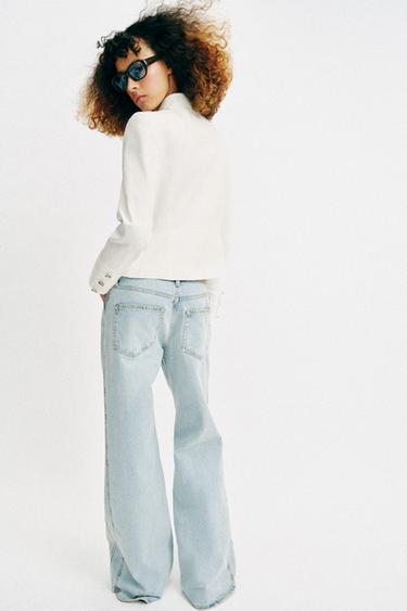 VESTE COL MONTANT BOUTONS - Blanc cassé de Zara - Image 7