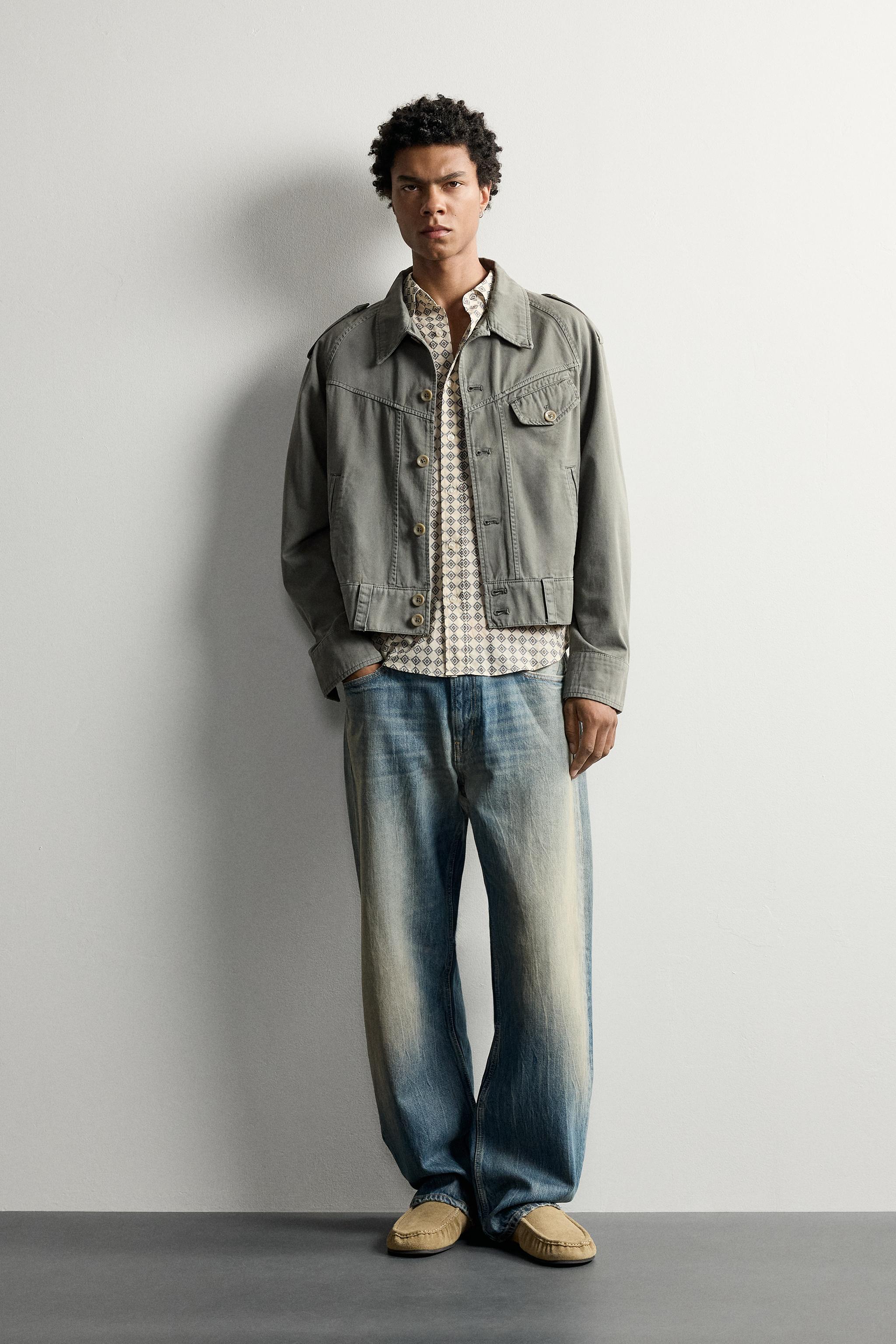 Мужские куртки Zara CROPPED EPAULET JACKET