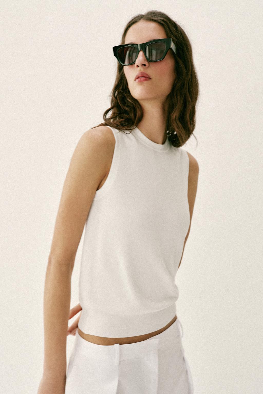 SLEEVELESS KNIT TOP - image 2