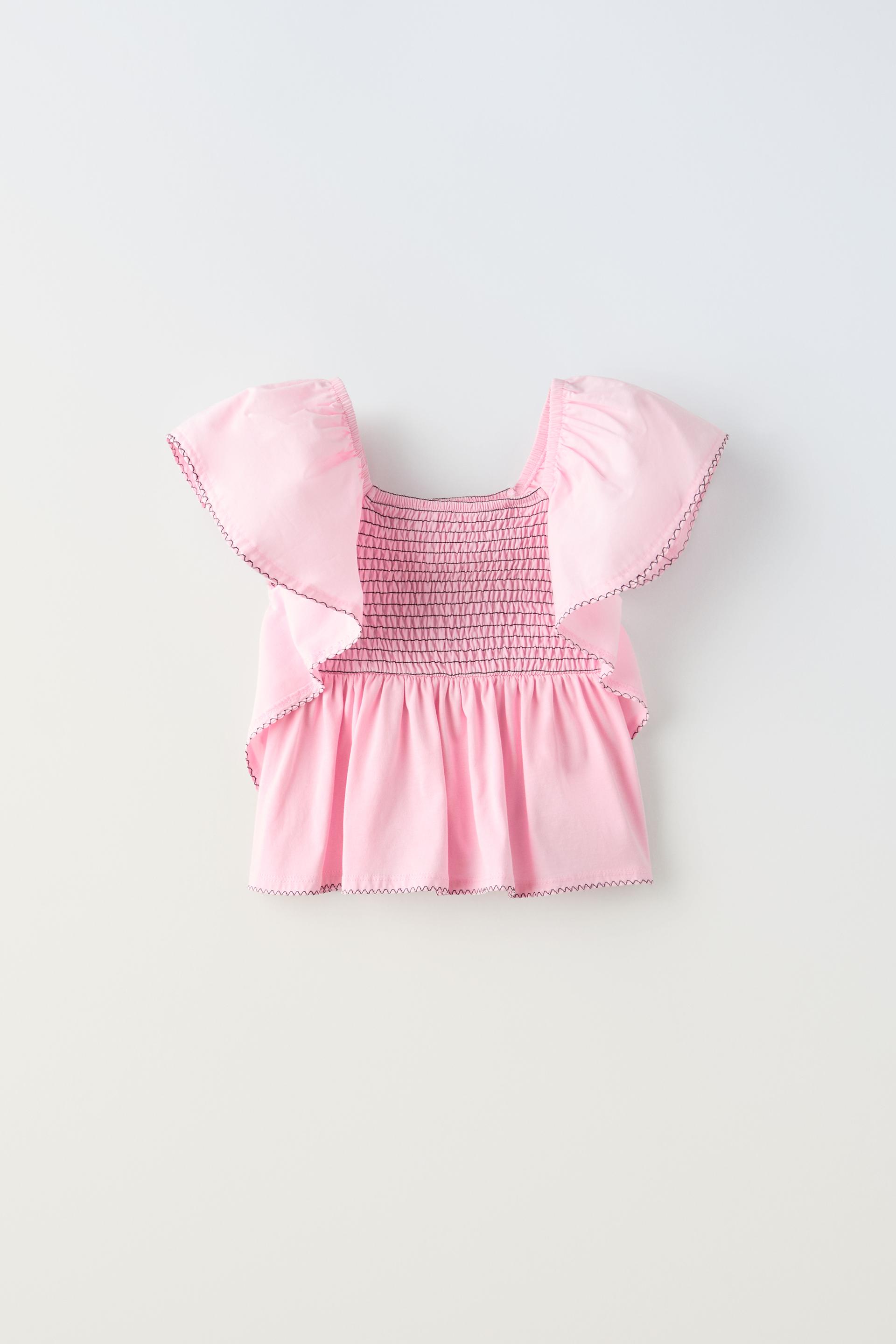 RUFFLED T-SHIRT - Pink | ZARA United Kingdom