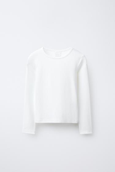 UNIFARBENES T-SHIRT MIT MODAL - Weiß von Zara