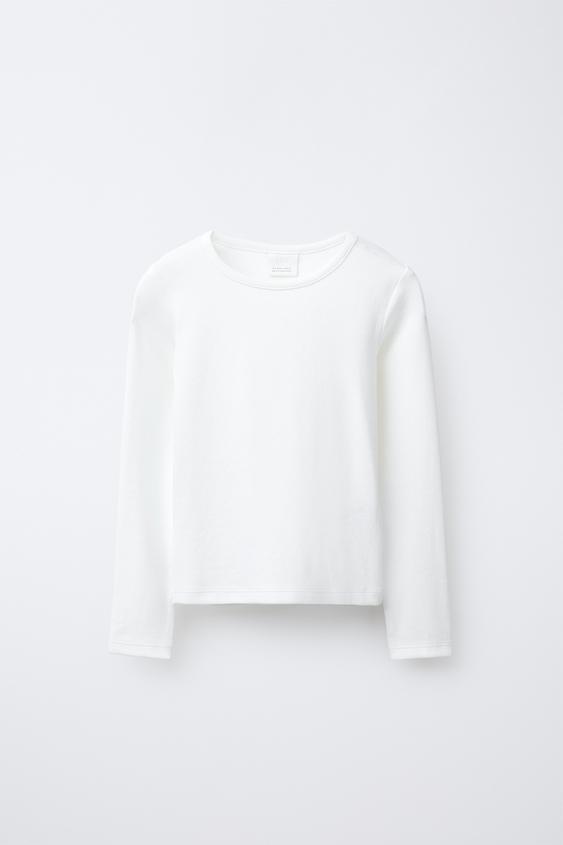 CAMISETA LISA CON MODAL - Blanco de Zara - Imagen 0