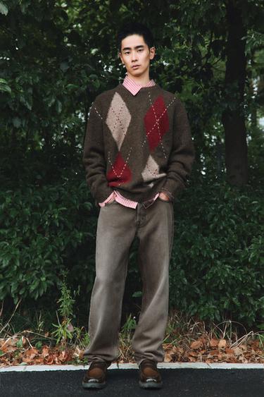 STRAIGHT FIT JEANS - camel by Zara