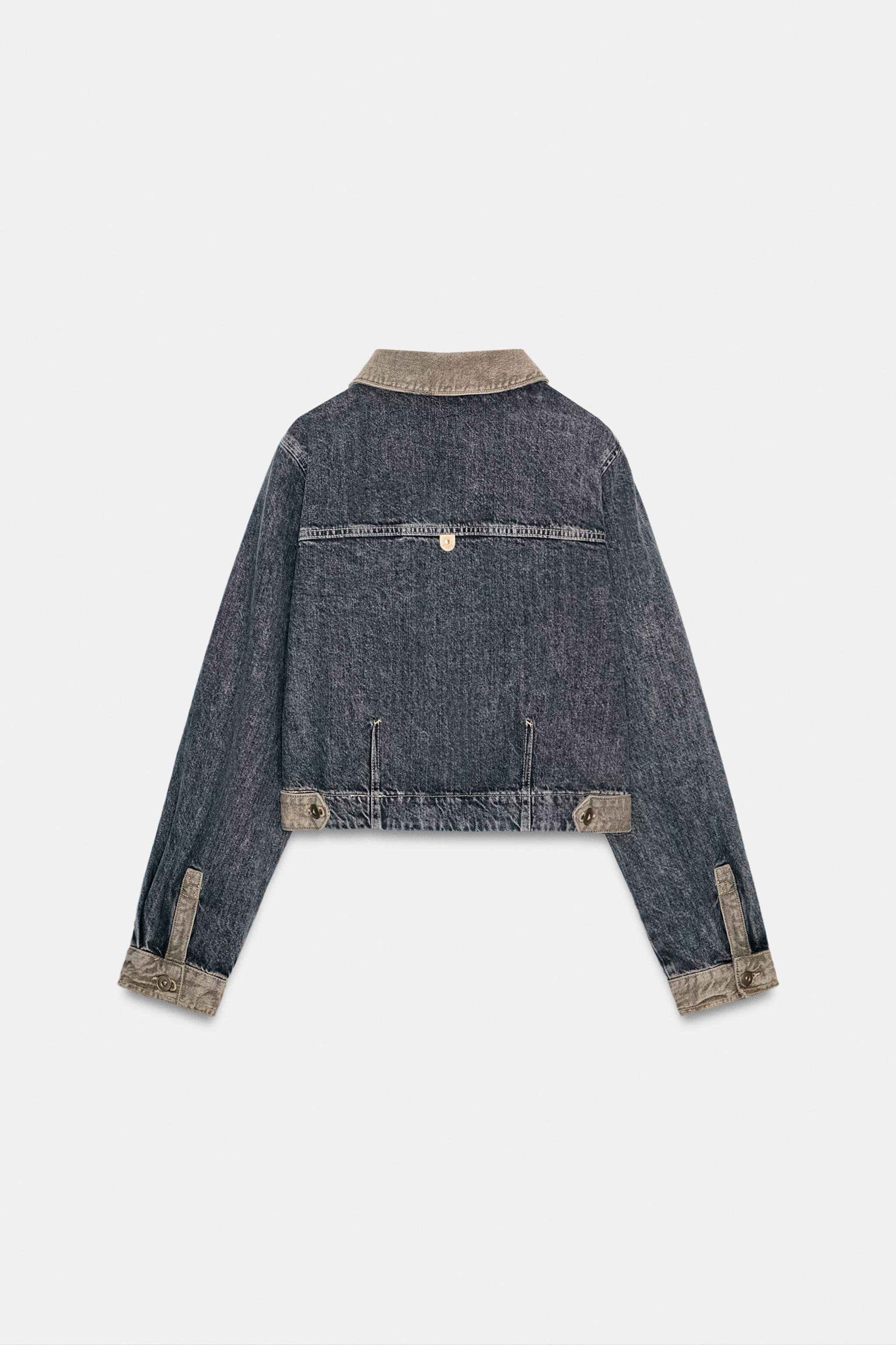 Z1975 コントラストデニムジャケット - ブラック | ZARA Japan / 日本 Z1975 コントラストデニムジャケット - ブラック | ZARA Japan / 日本
