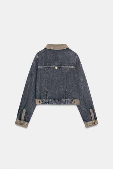 BLOUSON Z1975 EN DENIM ET TISSU COMBINÉ - Noir de Zara - Image 8
