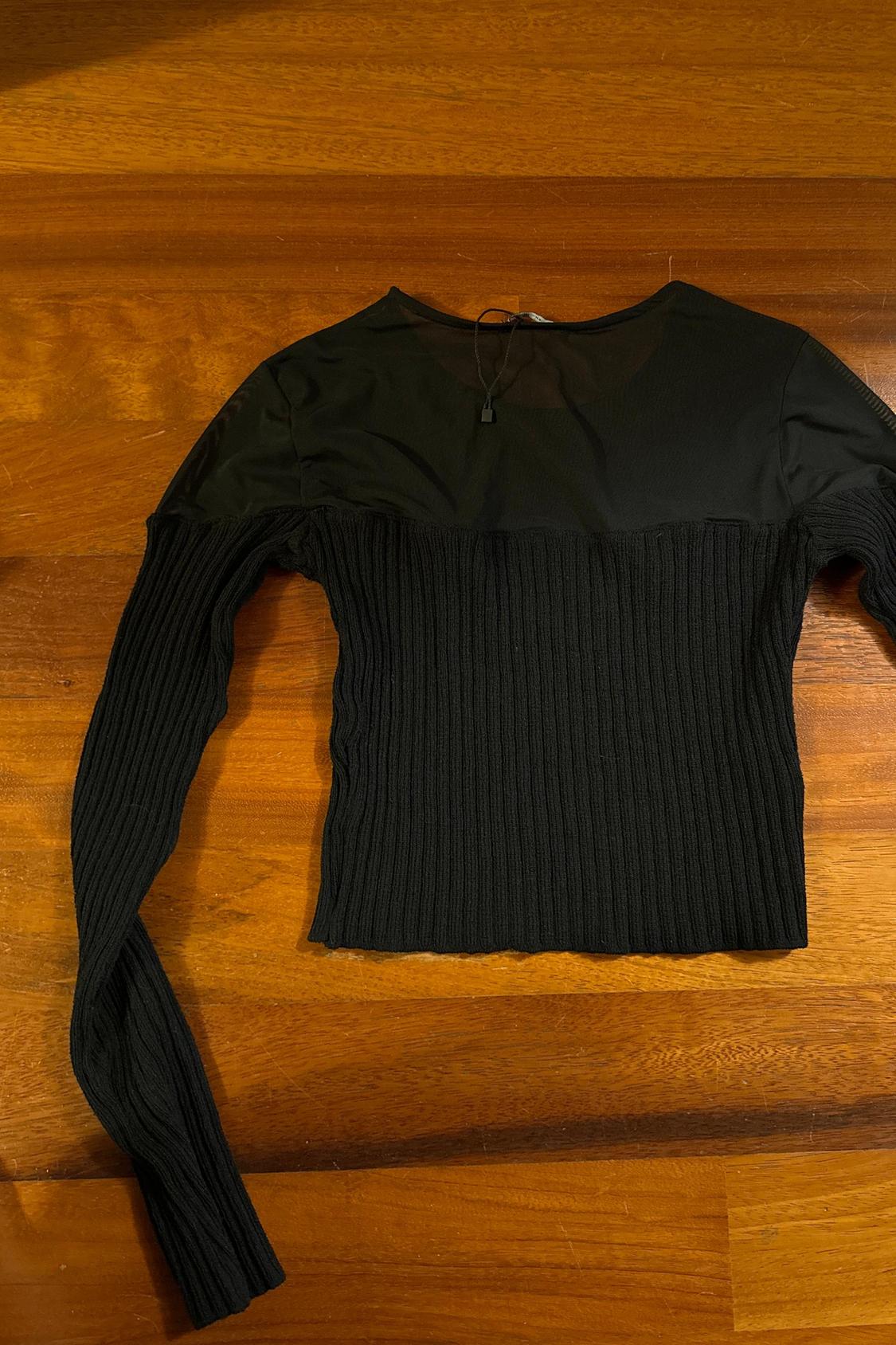 RIBBED TULLE CROP TOP - Image 3