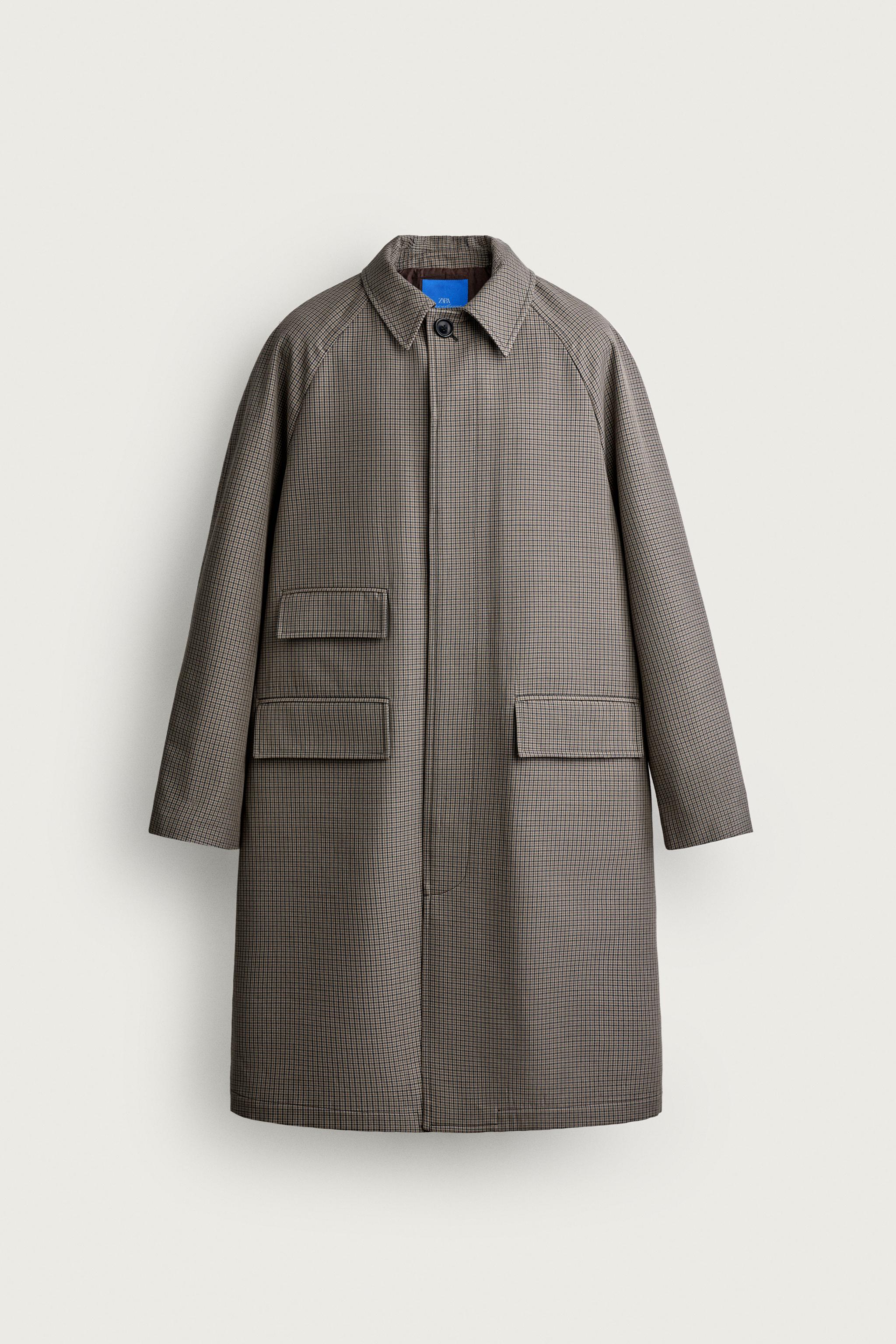 AARON LEVINE X ZARA PLAID TRENCH COAT — Beige