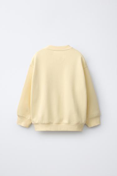 RAISED TEXT SWEATSHIRT - Yellow by Zara - Image 1