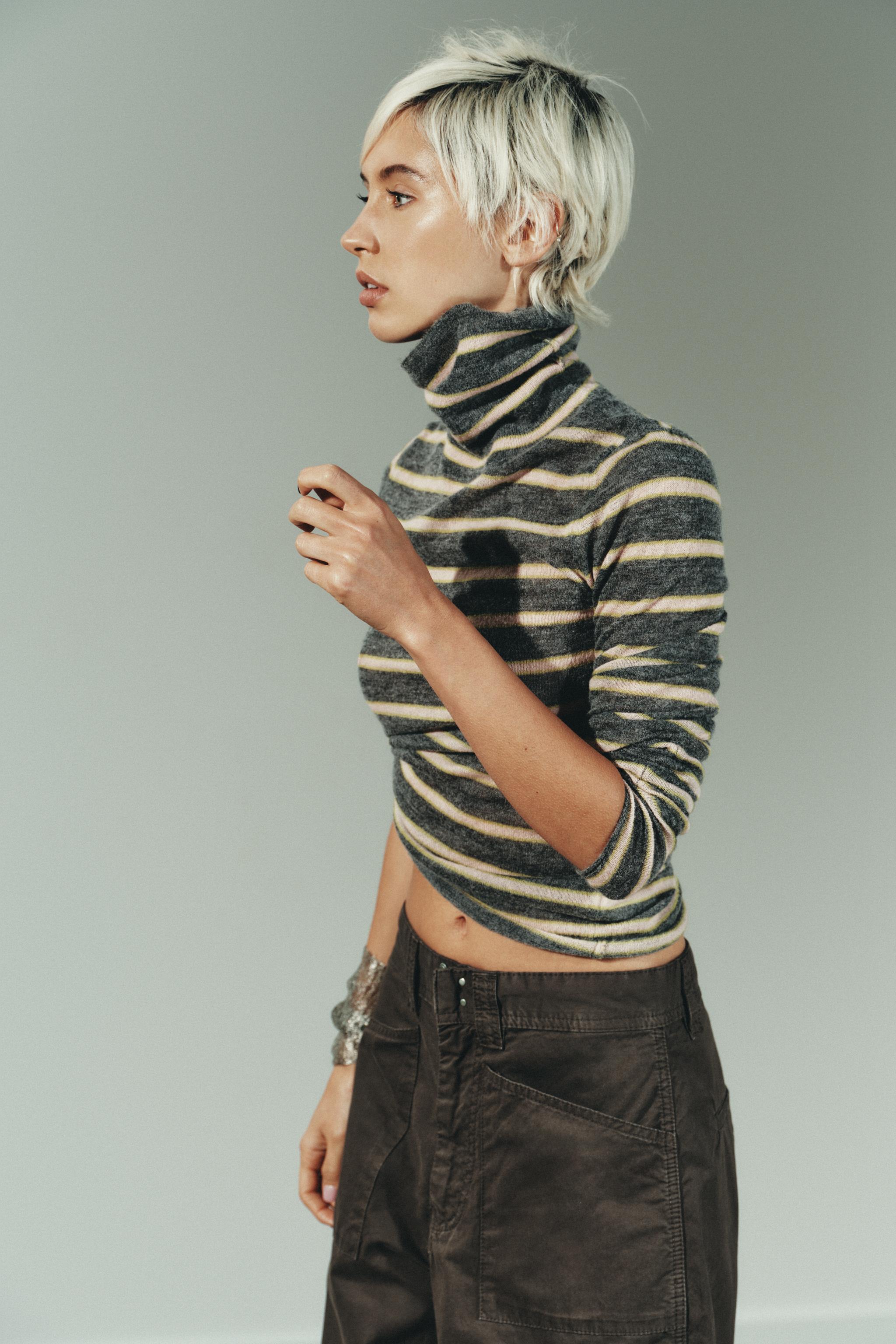 EXTRA-FINE STRIPED KNIT SWEATER