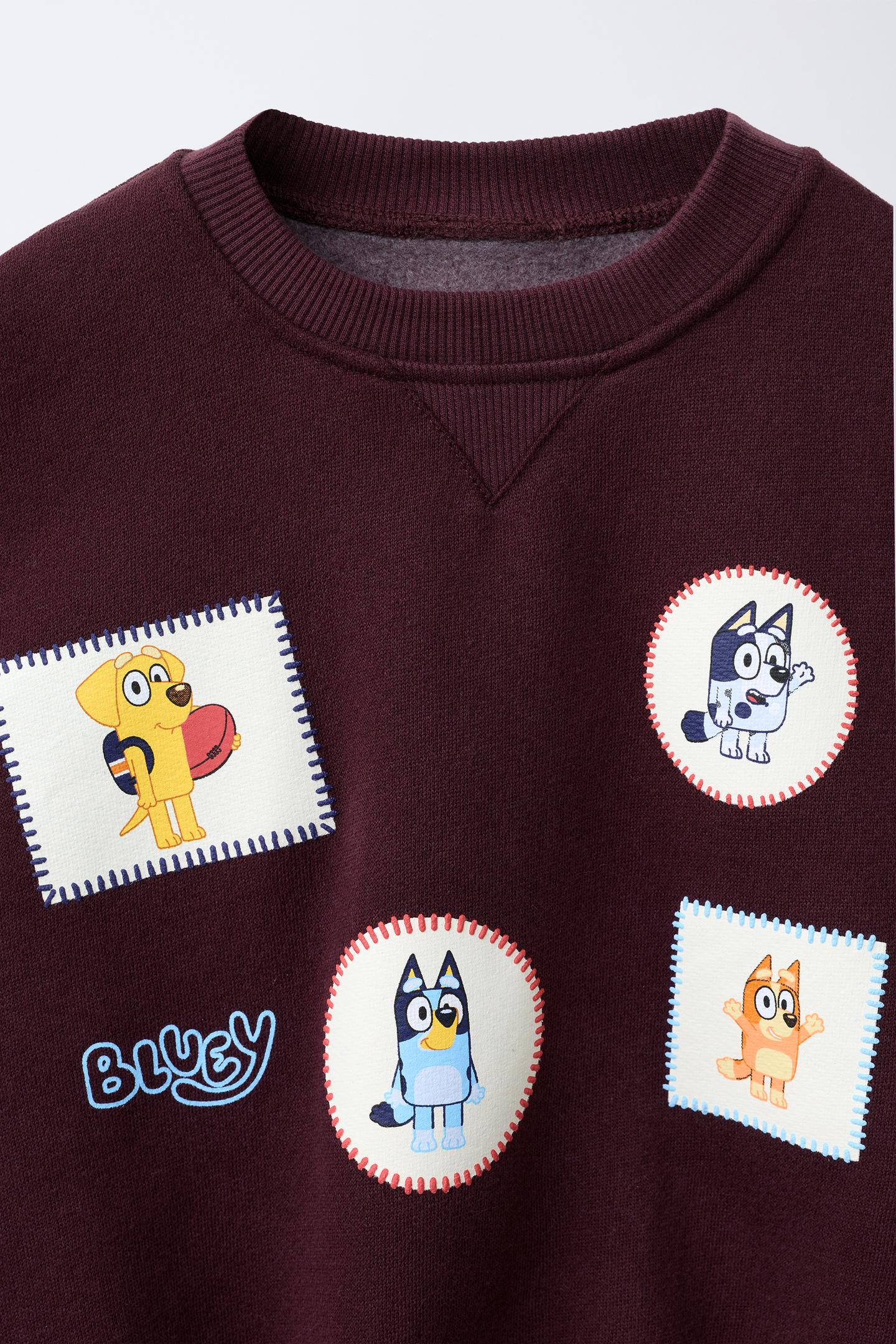 Детская толстовка Zara Bluey © Ludo Studio Patch, цвет: Тёмный баклажановый — фото 3