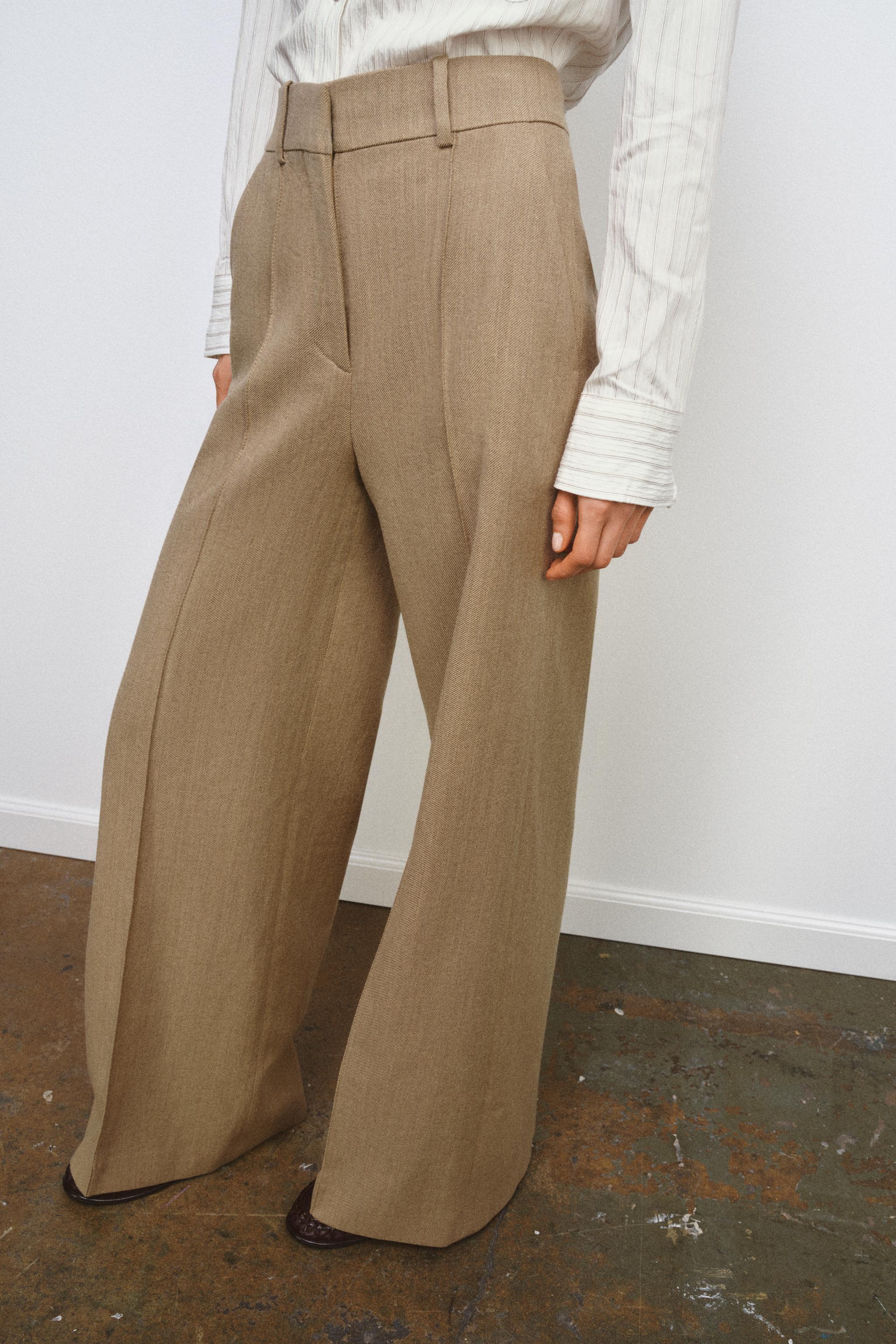 WOOL BLEND FRONT SEAM PANTS ZW COLLECTION