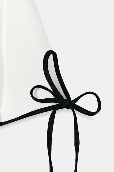 T-SHIRT LISERÉS ET LACETS - Blanc de Zara - Image 8