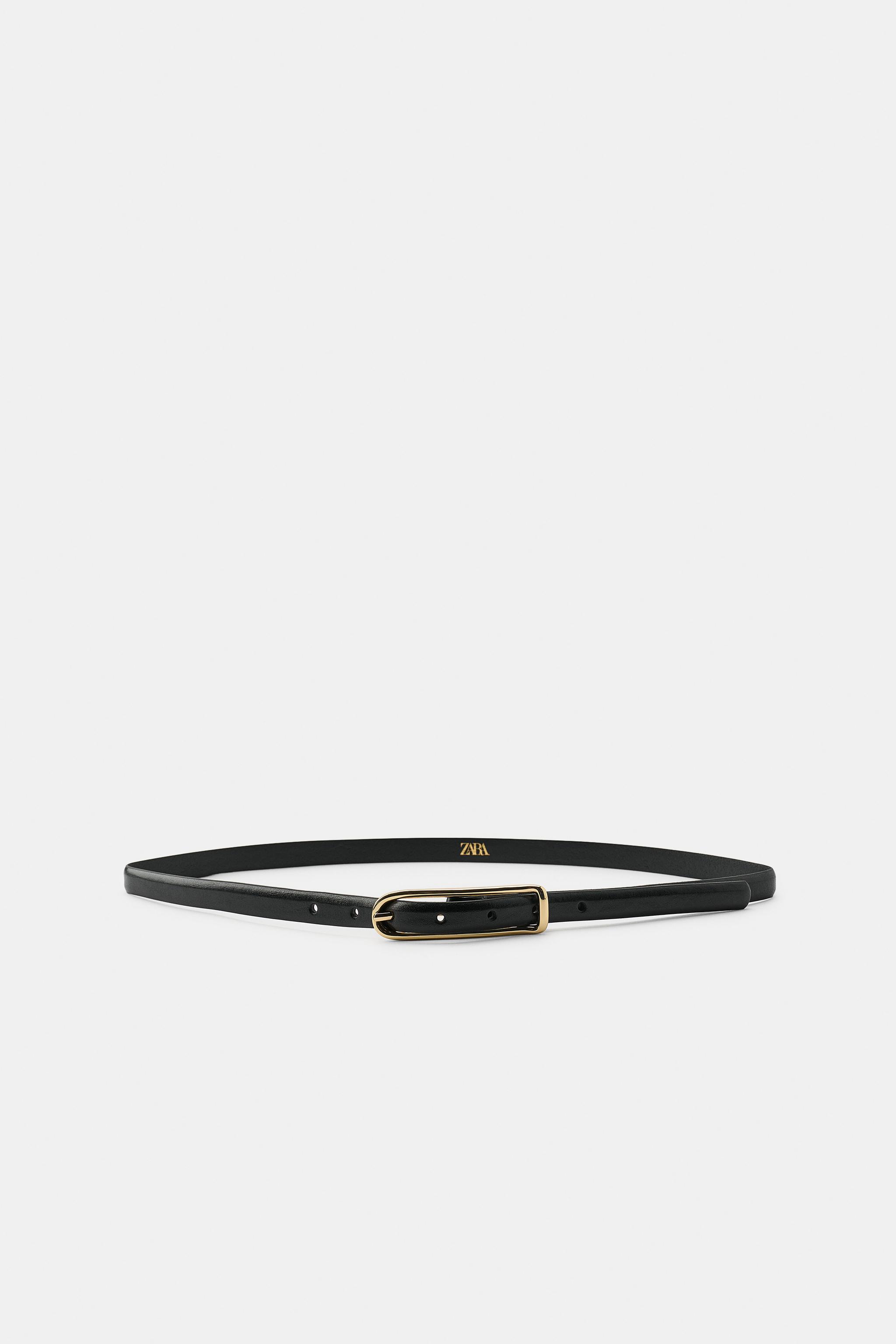 100% LEATHER SKINNY BELT