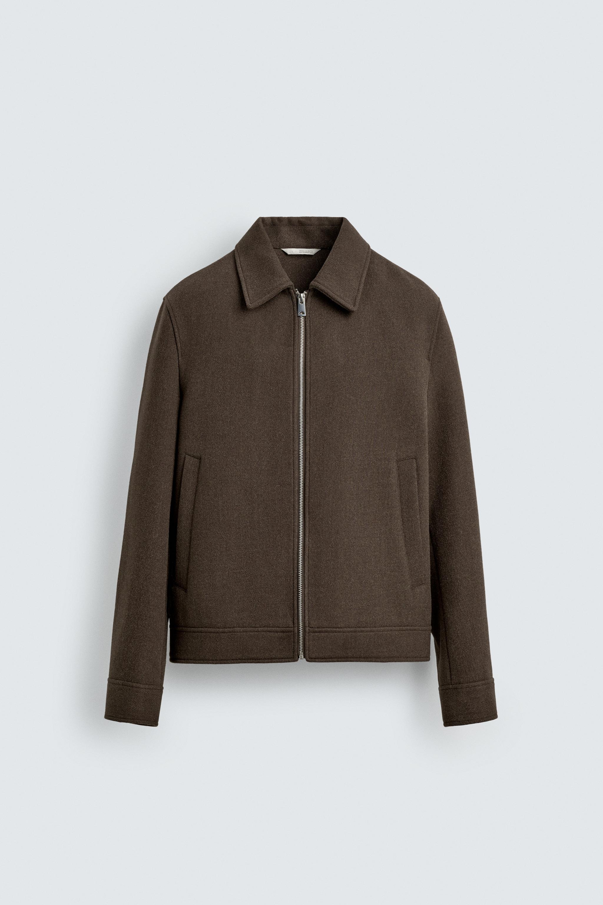 BLOUSON EN DRAP DE LAINE AVEC ZIP