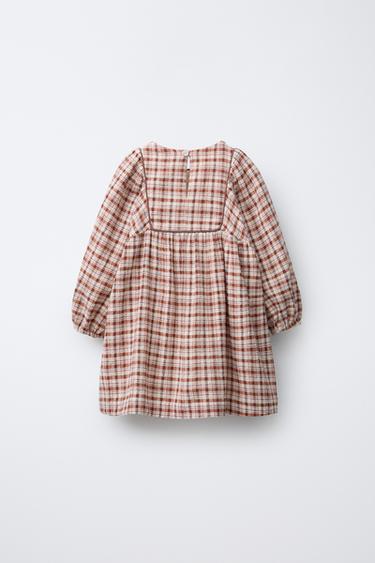 ROBE À CARREAUX - rouille-foncé de Zara - Image 1