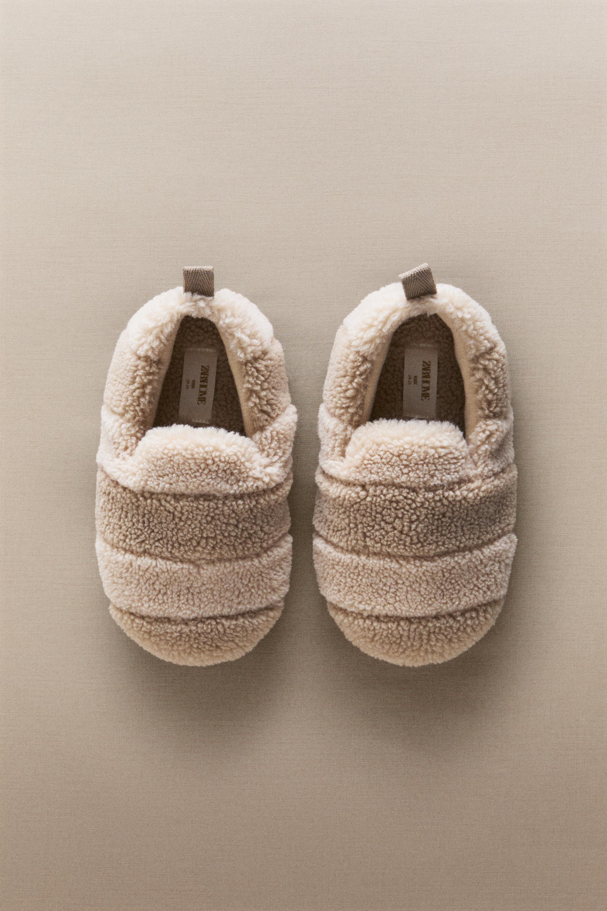 KIDS FAUX SHEARLING SLIPPERS