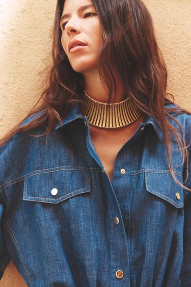 VESTE EN LIN À MANCHES COURTES - Indigo de Zara - Image 2