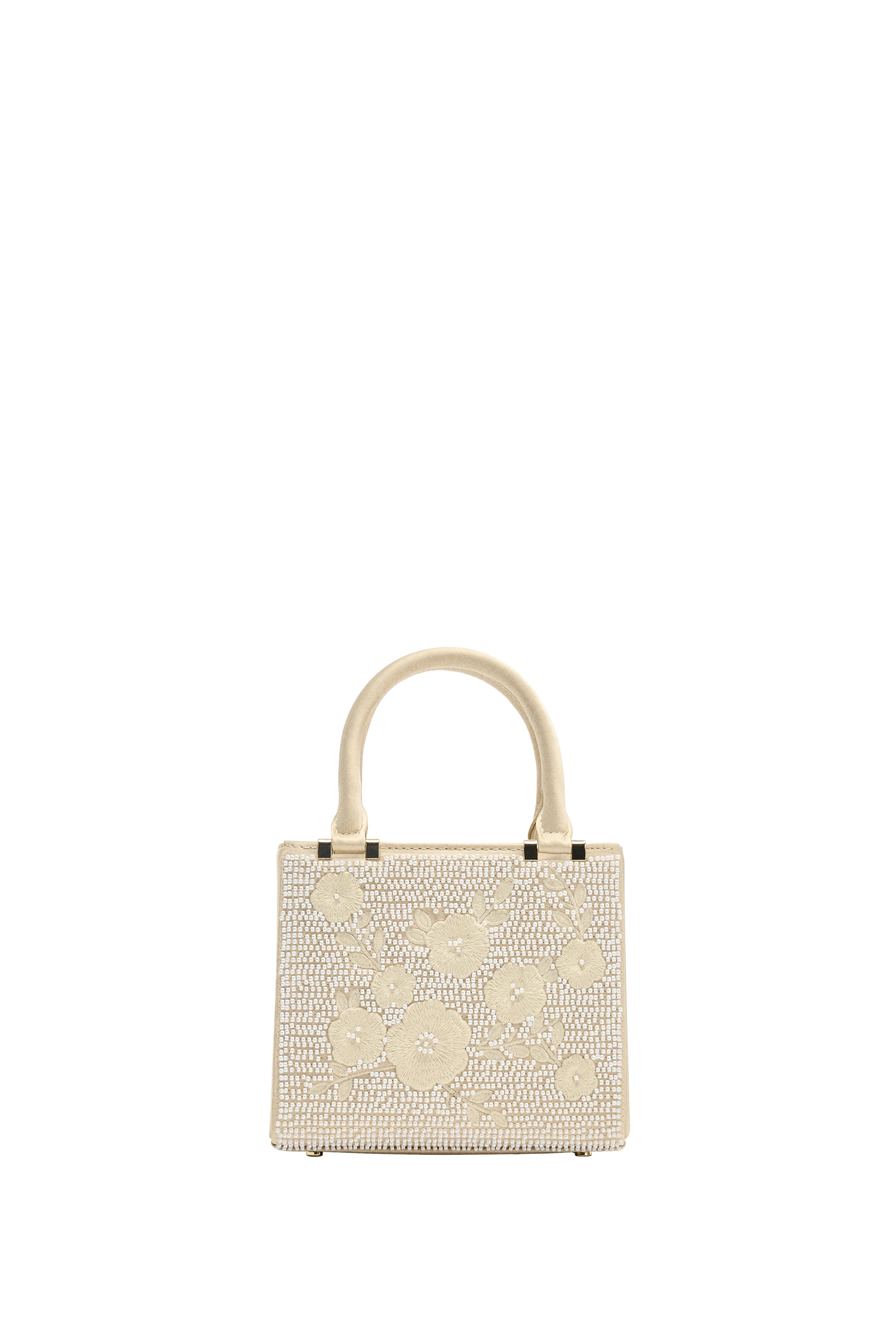 刺繍入りハードバッグ - エクリュ | ZARA Japan / 日本